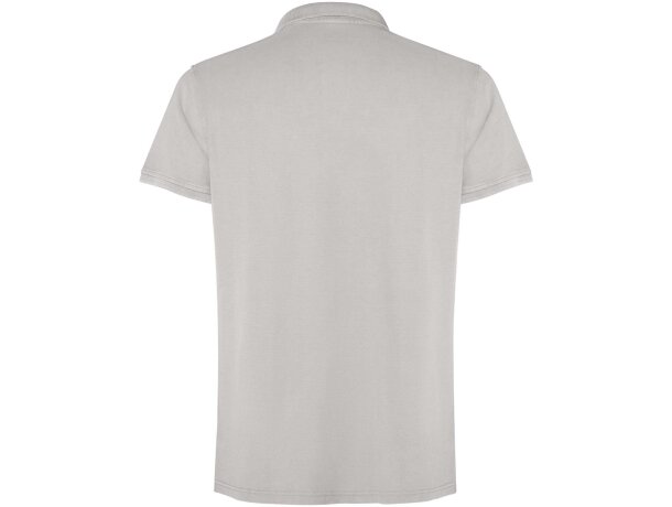 Polo manga corta unisex Cobain Roly acabado vintage Gris detalle 23