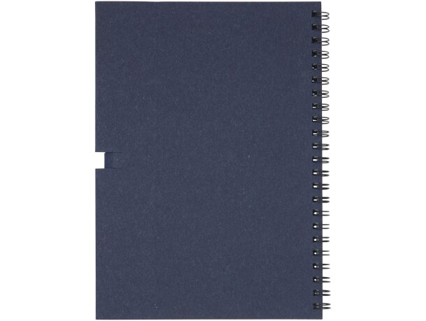 Libreta mediana con espiral y lápiz Luciano Eco Azul oscuro detalle 7