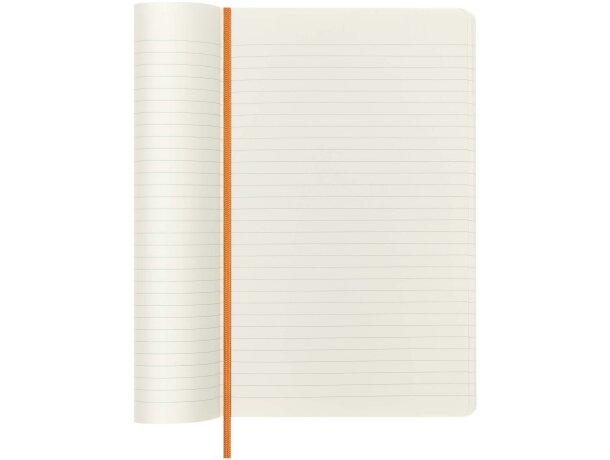Libreta tapa blanda vegana Moleskine Vegea Capri L rayada Naranja detalle 4