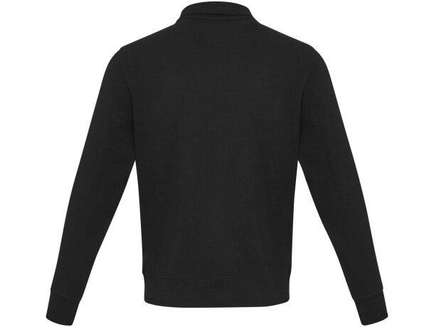 Sudadera reciclada unisex con cremallera 1/4 Aware™ Tin Negro intenso detalle 3