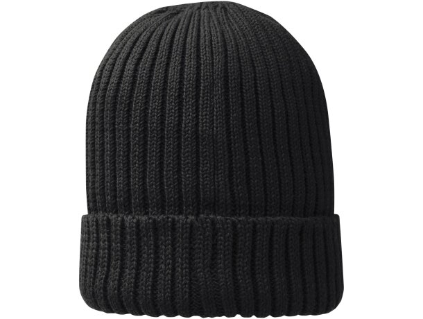 Gorro orgánico Ives Negro intenso detalle 14