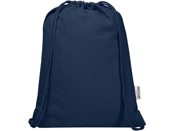 Bolsa con cuerdas Peru Blend de algodón reciclado GRS 5L Azul marino detalle 17