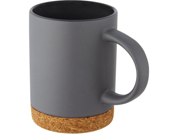 Taza de cerámica de 425 ml con base de corcho Neiva Gris detalle 10