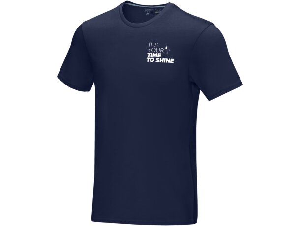 Camiseta orgánica manga corta hombre Azurite Azul marino detalle 13
