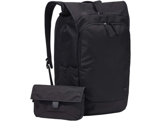 Mochila portátil 17 pulgadas reciclada expandible Case Logic Negro intenso detalle 5