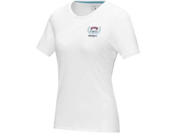 Camisetade manga corta orgánica para mujer Balfour Blanco detalle 1