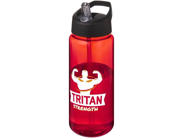 Bidón deportivo con tapa con boquilla de 600 ml H2O Active® Octave Tritan™ Rojo/negro intenso detalle 2