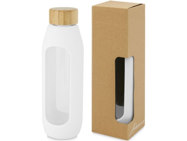 Botella de vidrio borosilicato de 600 ml con agarre de silicona Tidan barata