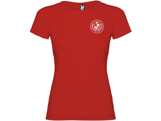 Camiseta mujer manga corta Jamaica Roly 100% algodón entallada Rojo detalle 57