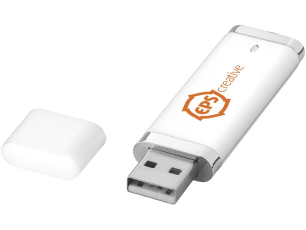 Memoria USB 4 GB Flat de plástico con diseño minimalista Blanco detalle 5