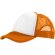 Gorra promocional con cierre ajustable y rejilla a precio barato Naranja/blanco