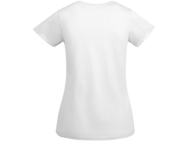 Camiseta mujer algodón orgánico Breda de Roly Blanco detalle 2