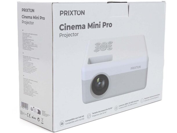 Proyector Prixton Mini Pro Cinema con puerto HDMI y altavoz Gris/blanco detalle 2