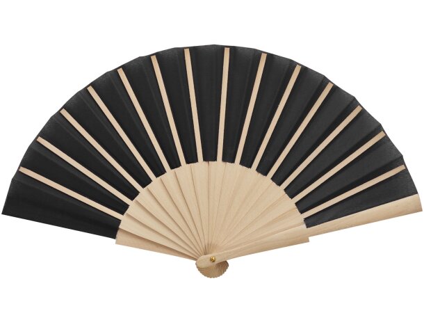 Abanico Manuela de madera y poliéster personalizable Negro intenso detalle 6