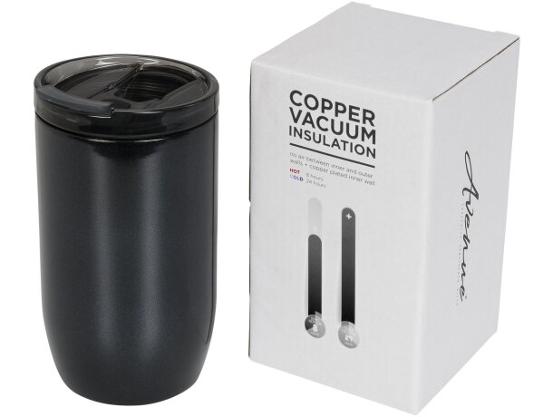 Vaso térmico Lagom acero doble pared 380 ml negro impresos Blanco detalle 12