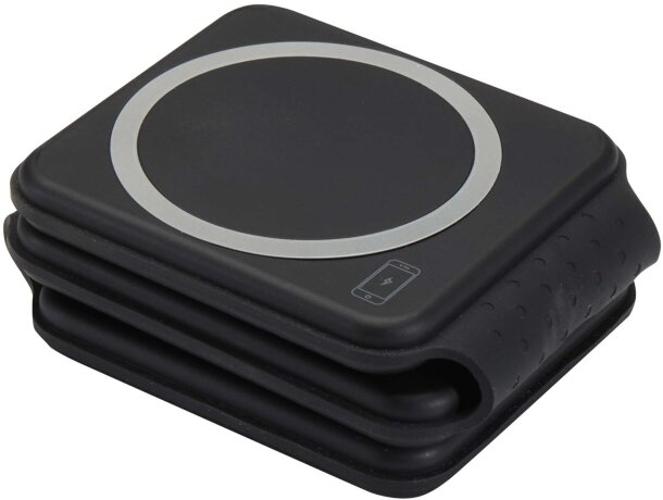 Cargador inalámbrico plegable 3 en 1 de 15W Armus Negro intenso detalle 4