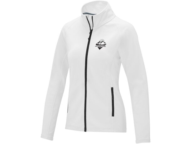 Chaqueta polar mujer Zelus con microforro 140 g/m² Blanco detalle 1