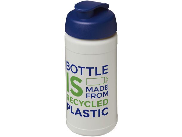 Bidón deportivo Baseline reciclado con tapa Flip 500ml Natural/azul detalle 17