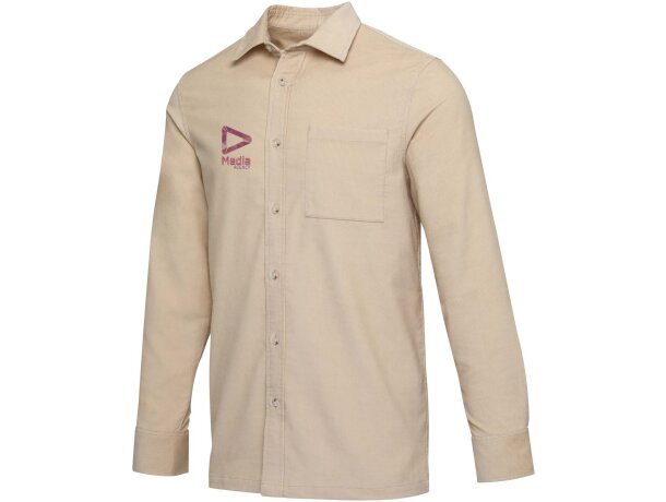 Camisa unisex de pana Alum con bordado y algodón BCI detalle 4