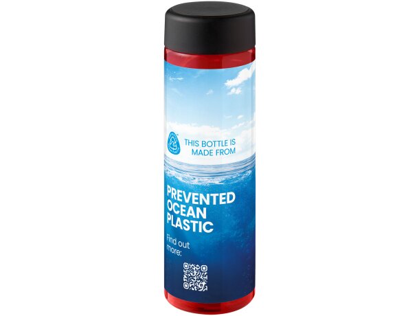 Bidón de agua Eco Vibe 850ml plástico reciclado oceánico Rojo/negro intenso detalle 21