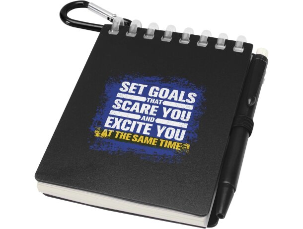 Set libreta tapa blanda y bolígrafo exterior Lig Mini Negro intenso detalle 13