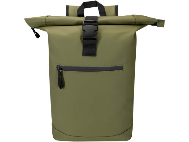 Mochila Resi Plus enrollable 15 pulgadas con materiales GRS Verde bosque detalle 12
