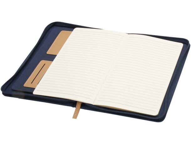 Portafolios A5 Nomumi de plástico PET reciclado y papel FSC Azul marino detalle 14