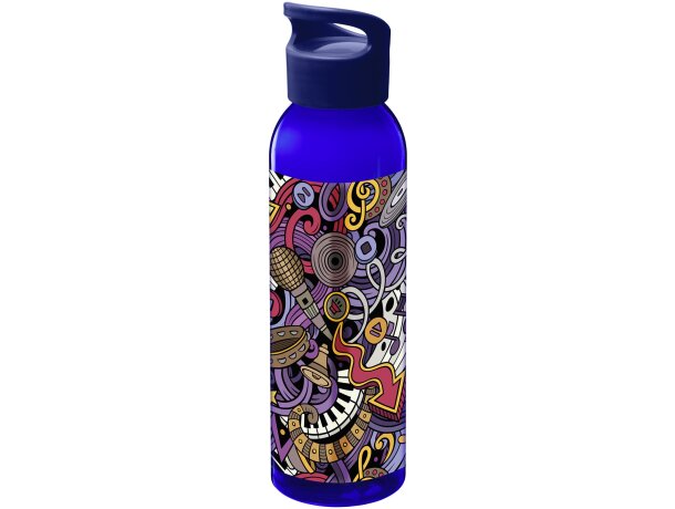 Botella de 650 ml con tapa de rosca personalizada azul real