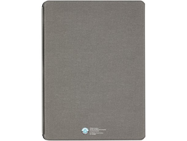 Portafolios Kunveno con papel FSC y poliéster reciclado Gris detalle 3