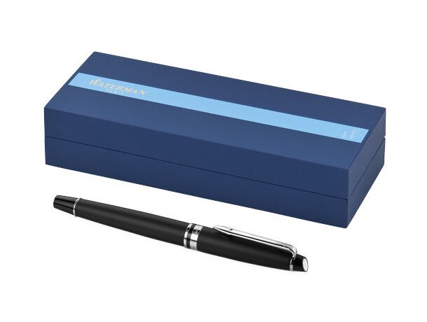 Roller Waterman Expert publicitario en latón lacado con acabados Negro intenso/dorado detalle 11