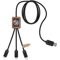 Cable bambú 3 en 1 con conectores universales