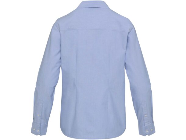 Camisa oxford mujer Sphene algodón BCI certificado Azul claro detalle 3