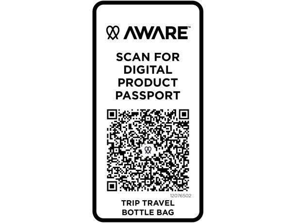 Bolsa para botellas de viaje reciclada Trip Aware de 2 litros Blanco roto detalle 12