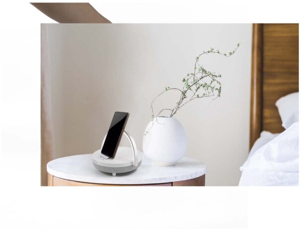 Altavoz bluetooth 4 en 1 con carga inalámbrica Prixton Blanco detalle 5