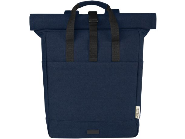 Mochila enrollable Joey lona reciclada GRS para portátil 15? Azul marino detalle 10
