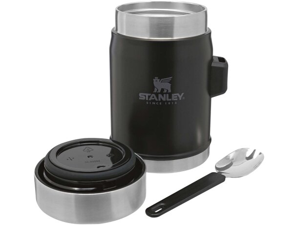 Tarro Stanley Legendary 400ml con cuchador acero inoxidable Negro mate detalle 3