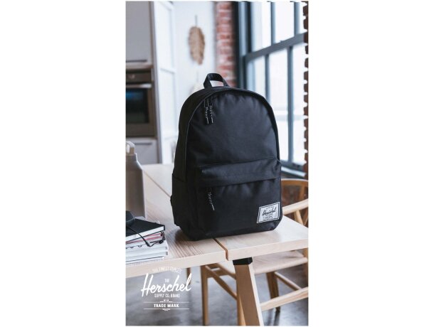 Mochila Herschel Classic reciclada 26L con funda para portátil Gris mezcla detalle 15
