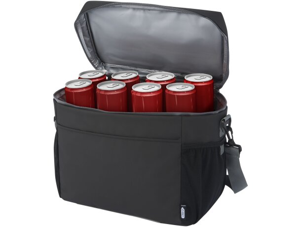 Bolsa isotérmica Aqua 22L poliéster reciclado certificado GRS Negro intenso detalle 6