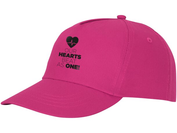 Gorra promocional de 5 paneles con impresión personalizada Magenta detalle 14