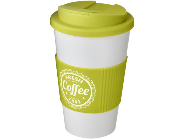 Americano® vaso 350 ml con agarre y tapa antigoteo Blanco/lima detalle 6