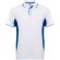 Polo deportivo unisex manga corta Roly Montmelo transpirable Blanco/azul real