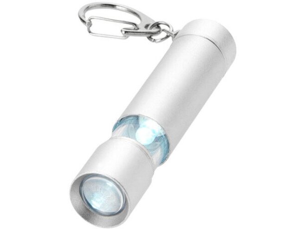 Llavero linterna con pulsaor personalizado plata Llavero linterna con pulsaor personalizado plata