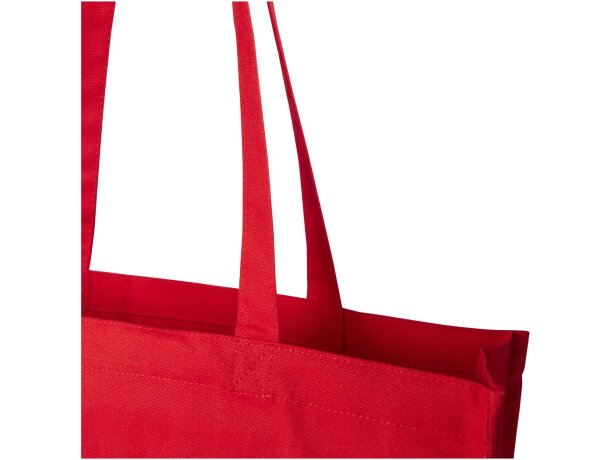 Bolsa tote algodón reciclado GRS con refuerzos Florida 14L Rojo detalle 20