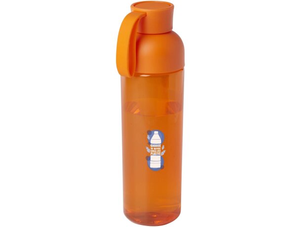 Botella agua RPET 600ml Illuminate con asa silicona Naranja detalle 25