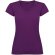 Camiseta cuello pico mujer Roly Victoria algodón 155 g/m² Morado