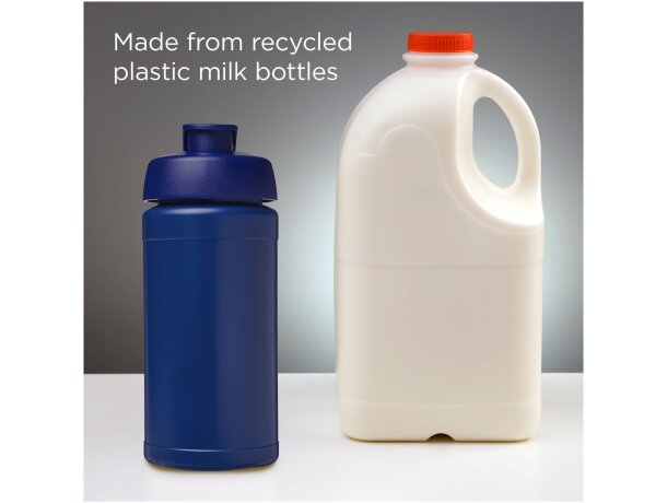 Bidón deportivo Baseline reciclado con tapa Flip 500ml Azul/azul detalle 4