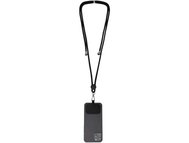 Lanyard regulable Kubi con gancho metálico y cinta de nylon Negro intenso detalle 5