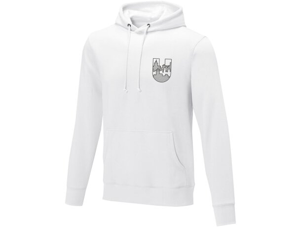 Sudadera con capucha Charon para hombre con interior afelpado Blanco detalle 1