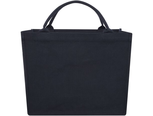 Bolsa tote cuadrada Page algodón y poliéster reciclado 500g Azul marino detalle 12