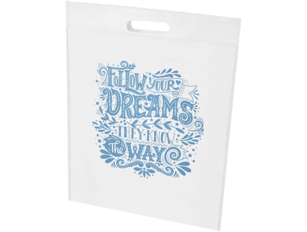 Bolsa tote EcoSeal de poliéster reciclado con certificado GRS Blanco detalle 5